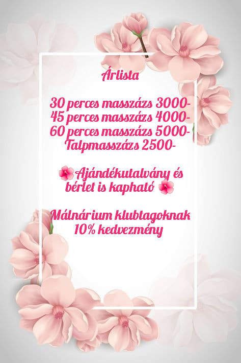 Molnár GabriElla masszázs szalon Málnárium Vác